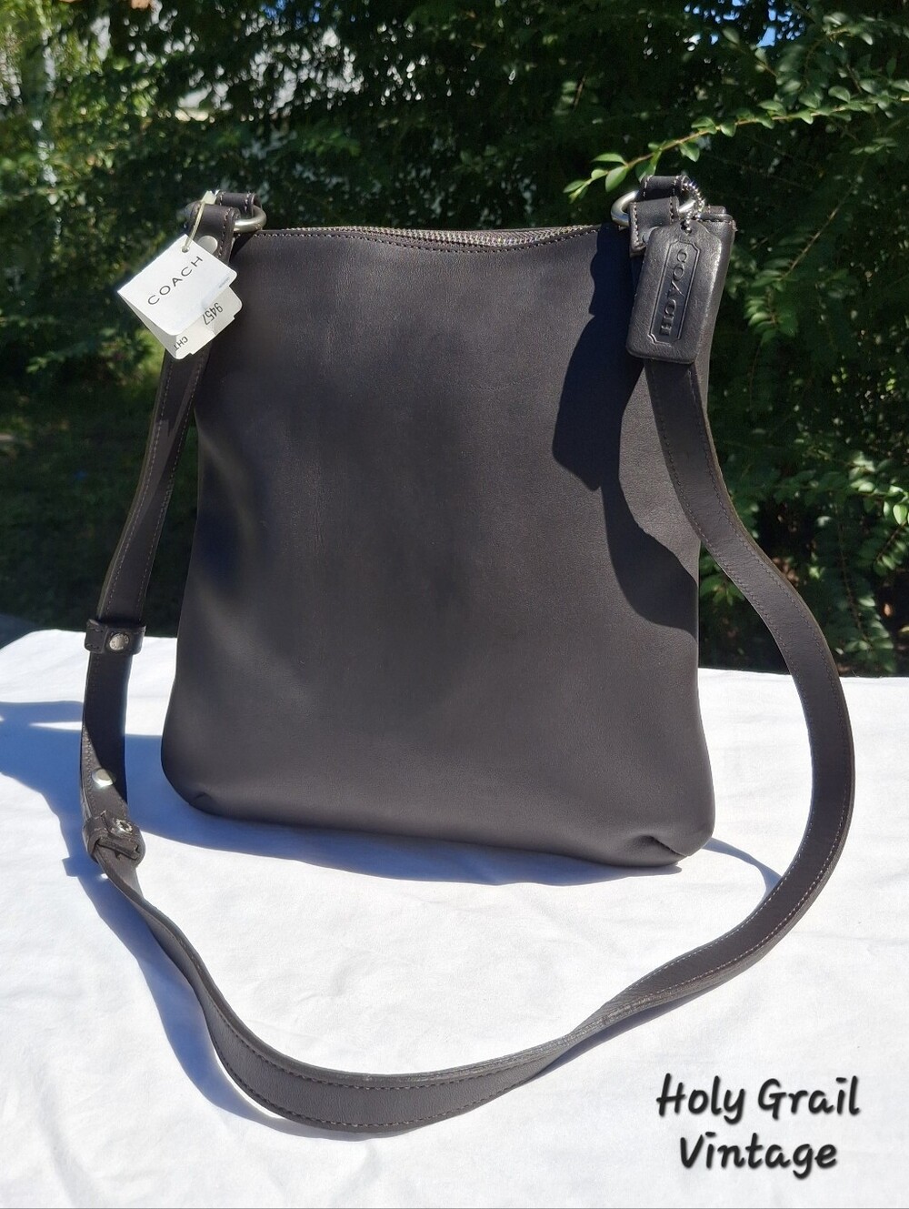 NOS Deadstock VTG Y2K Coach Chelsea Hippie Zip Chesnut Leather Crossbody #9457